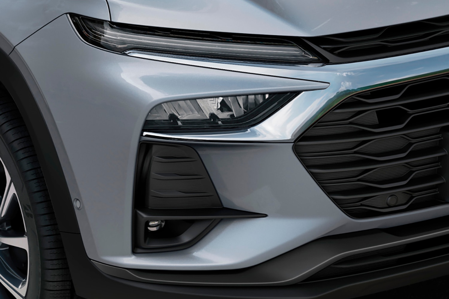 Design dianteiro do Chevrolet Tracker 2026 com faróis de LED